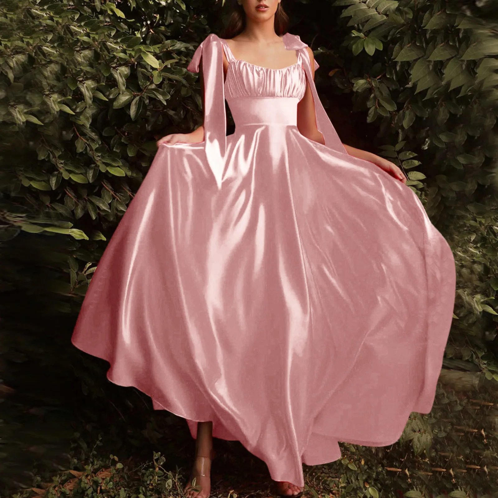 Cocktail Dresses For Women Backlesss Casual Sexy Night Party Sleeveless Satin Formal Evening Long Princess Dress فساتين سهرة