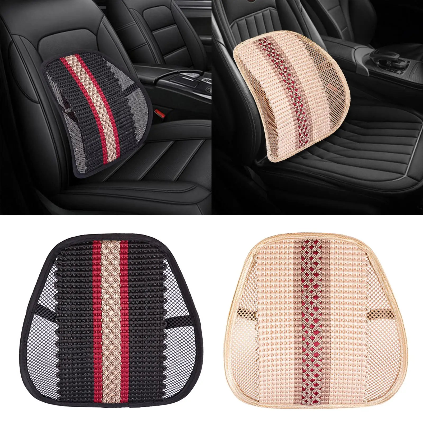 Mesh Lumbar Support Breathable Seat Cushion Ergonomic Mesh Ice Silk Back Rest Support for Summer Hot Days Car Office Chair