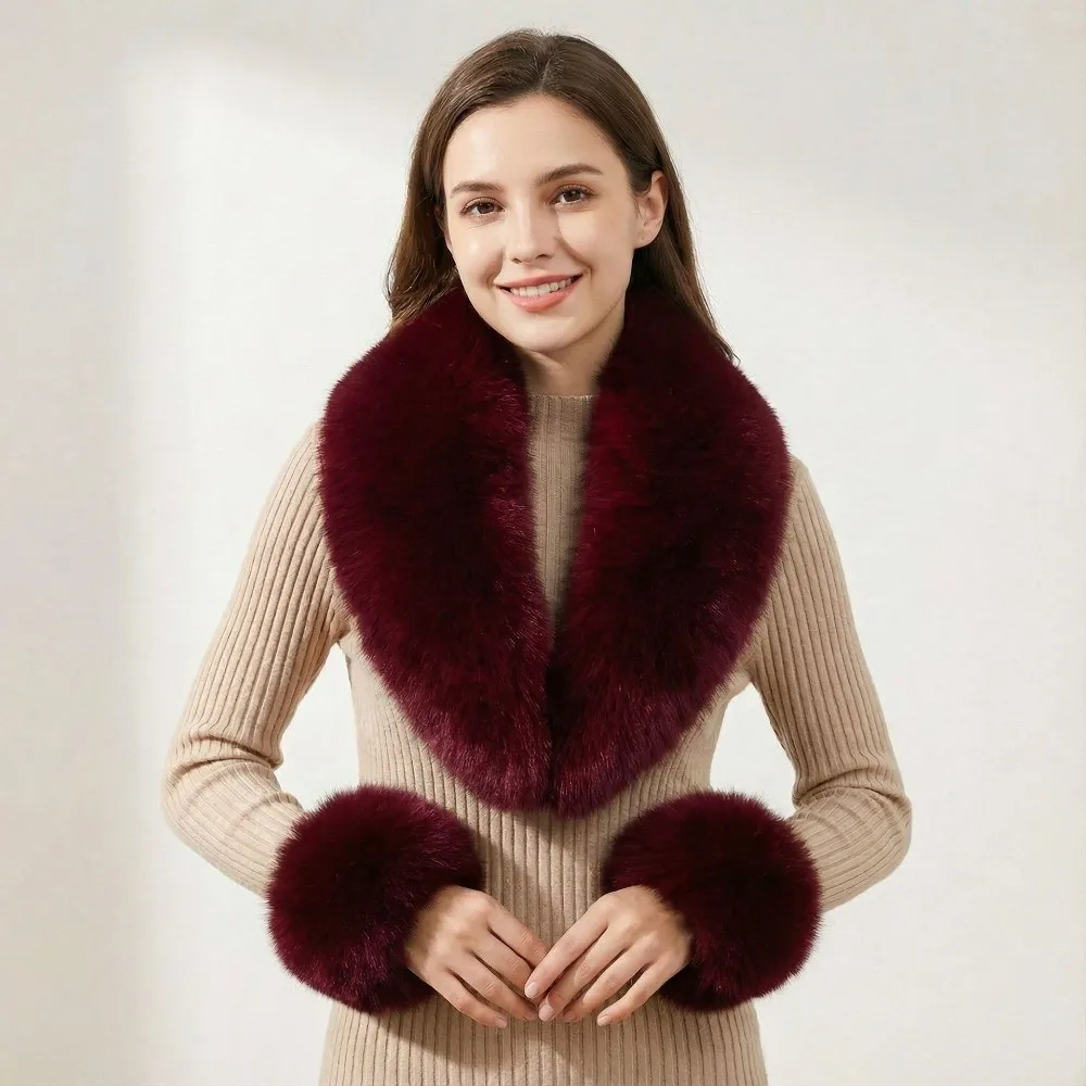 Echarpe-en-fausse-fourrure-a-texture-chaude-douce-au-toucher-legere-ensemble-col-et-manchettes-confortable-et-moelleuse-chauffe-cou-pour-mariage-et-banquet