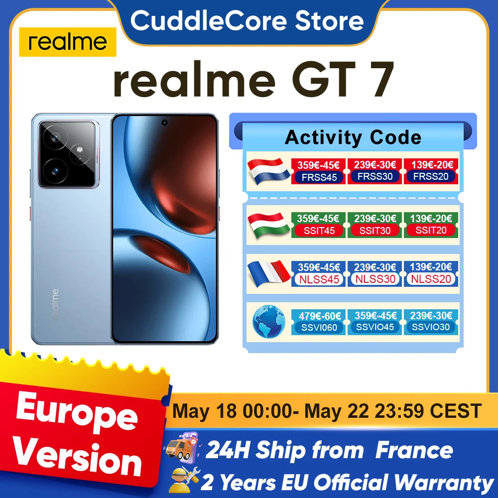 realme GT 7 5G smartphone ai Android 7000 Mah Titanium batterie 120 watts ultra - rapide dimensionnement 9400e processeur 6,78 pouces écran 120 Hz fonction NFC