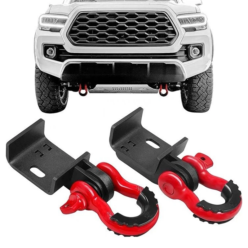 CarTrailer Hook Shackle Bracket Modification Accessories 3/4U Hook Off-Road Vehicle Trailer Tow Hook Bracket Plus Shackle Set