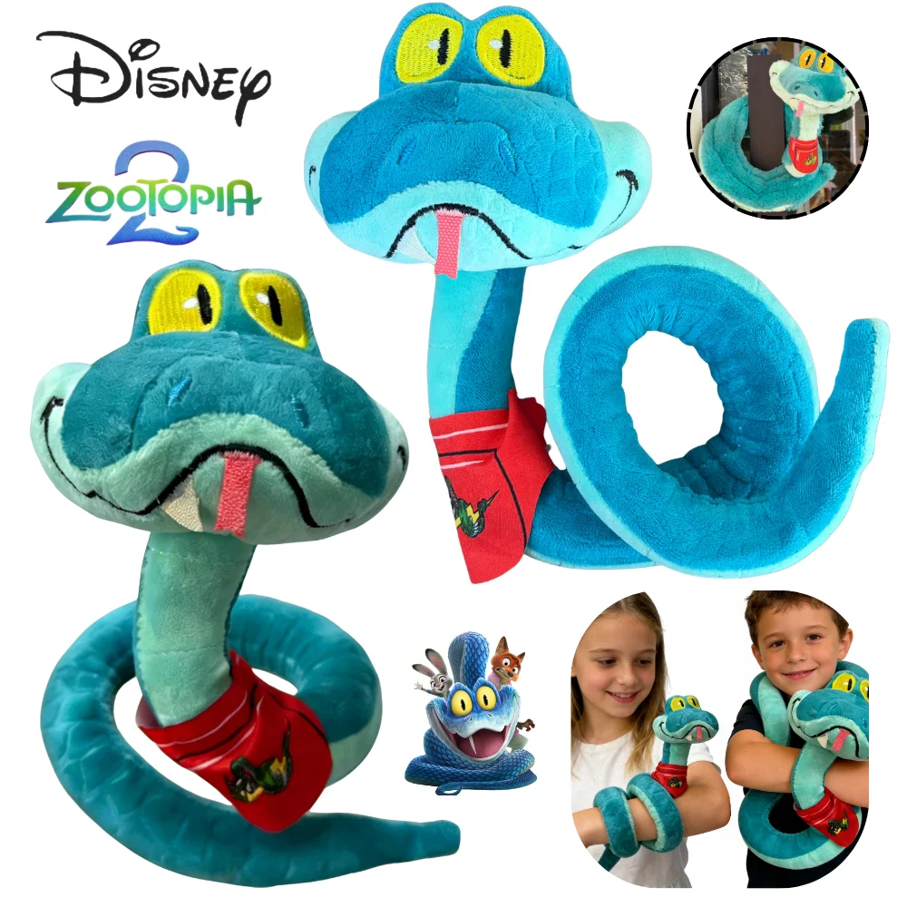 

Плюшевая кукла Disney Zootopia 2 De'Snake, милый мультяшный персонаж из аниме-фильма, плюшевая игрушка ко Дню святого Валентина, креативный подарок
