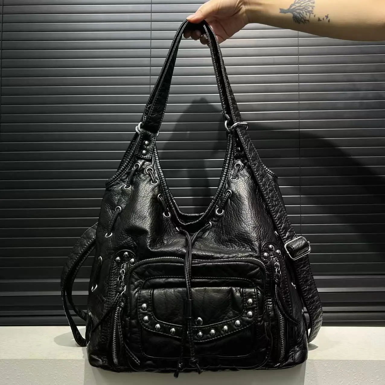 

Venn Angel Women Handbags Fashion Shoulder Bag Large Black Tote Top-handle Shopping Pack Multiple Pockets Satchel Lady Purse