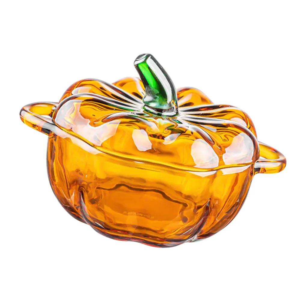 

Pumpkin Bowls Candy Dish Glass Canister with Lid Mason Jars Kitchen Food Storage