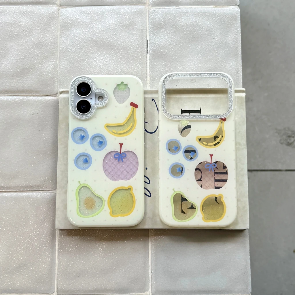 الإبداعية الطازجة الجوف خارج الفاكهة بريق إطار صور للصدمات واقية غطاء الهاتف آيفون 17 16 15 14 برو ماكس #2
