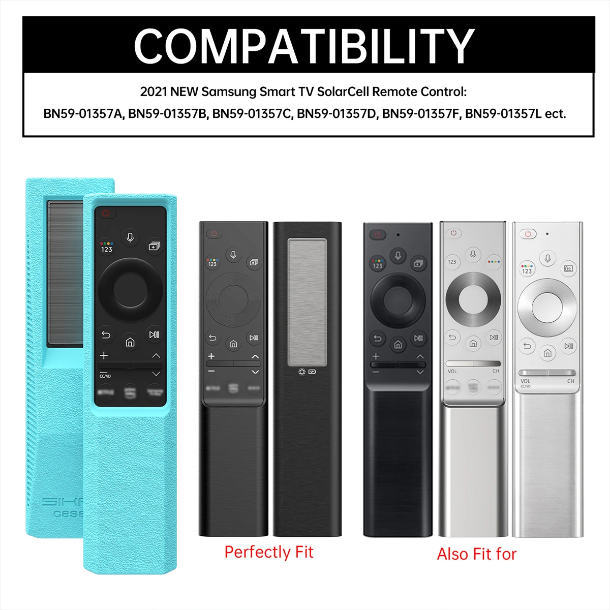 Cover per Samsung QLED Smart TV BN59-01364A custodia per telecomando intelligente a celle solari BN59-01365A AU8800 BN59-01311B BN59-01363C