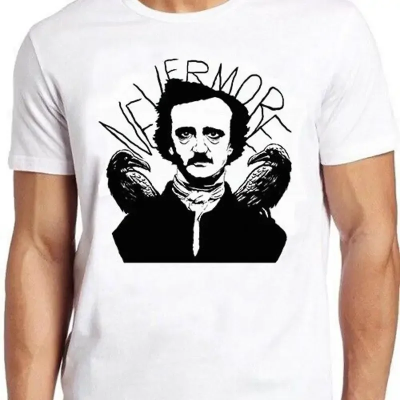 Edgar Allan Poe Quoth The Raven Nevermore Vintage Horror Cool Tee T Shirt M723