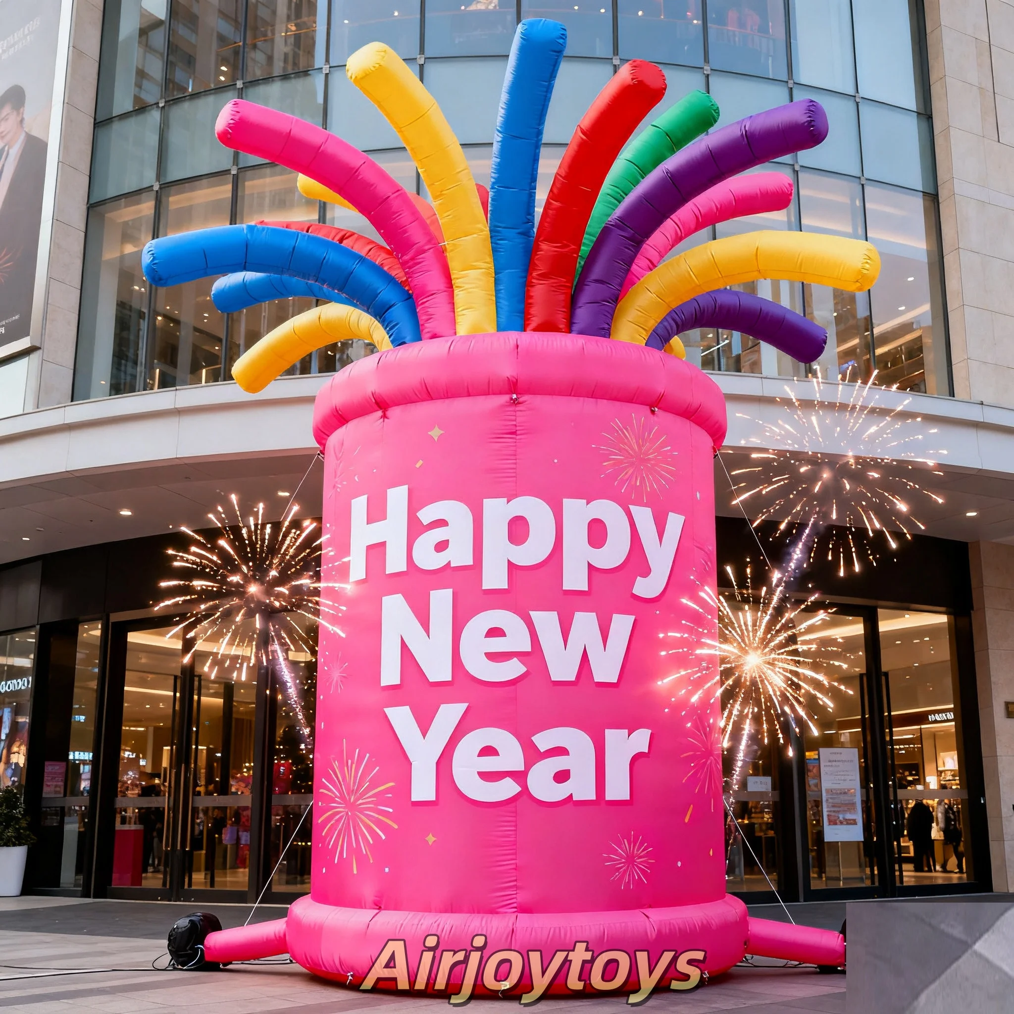 New inflatable colorful pyrotechni model, Spring Festival shopping mall performance props, opening celebration custom decoration