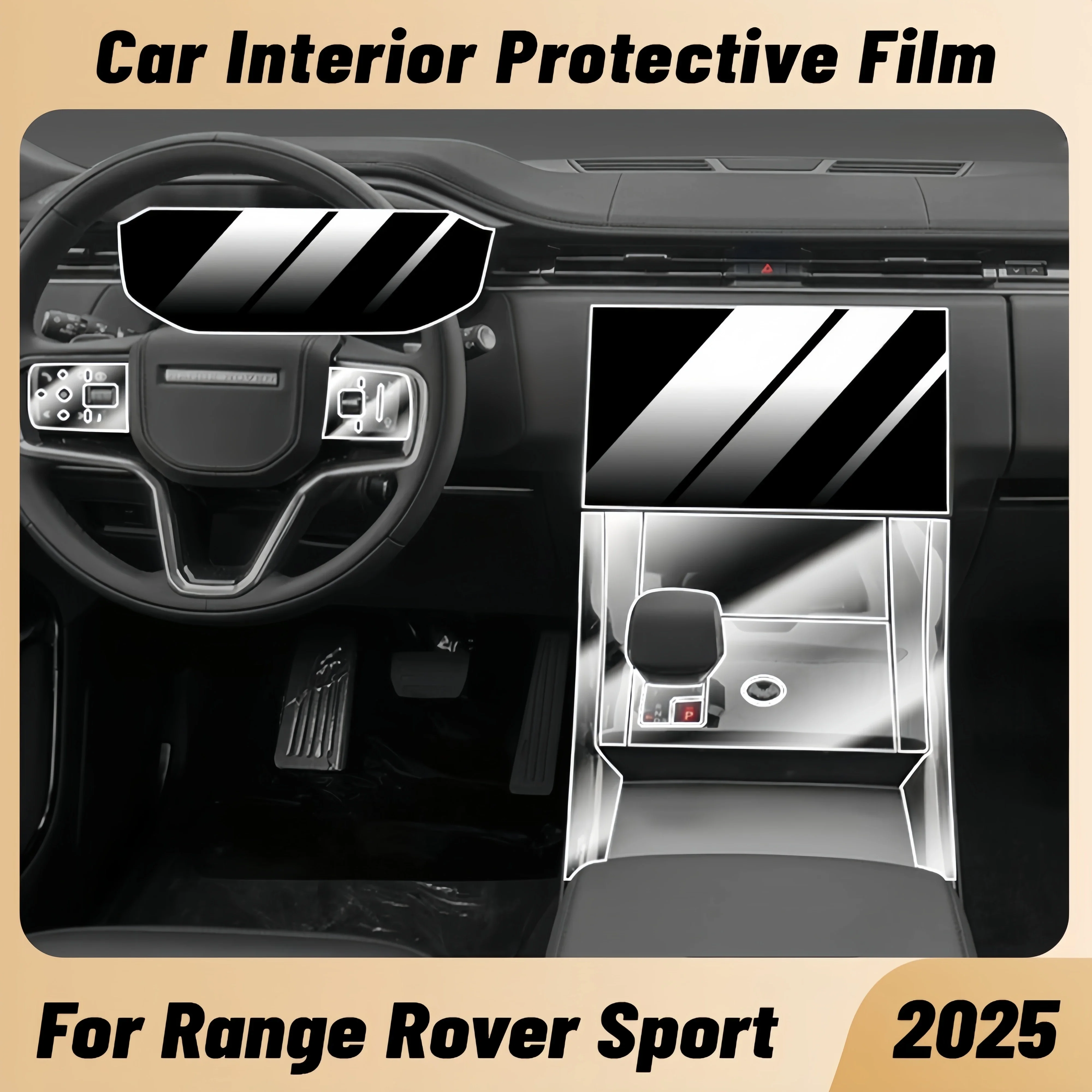 Anti-scratch Car Interior Center Console Media Dashboard Navigation TPU Protector Film For RANGE ROVER SPORT Version 2025