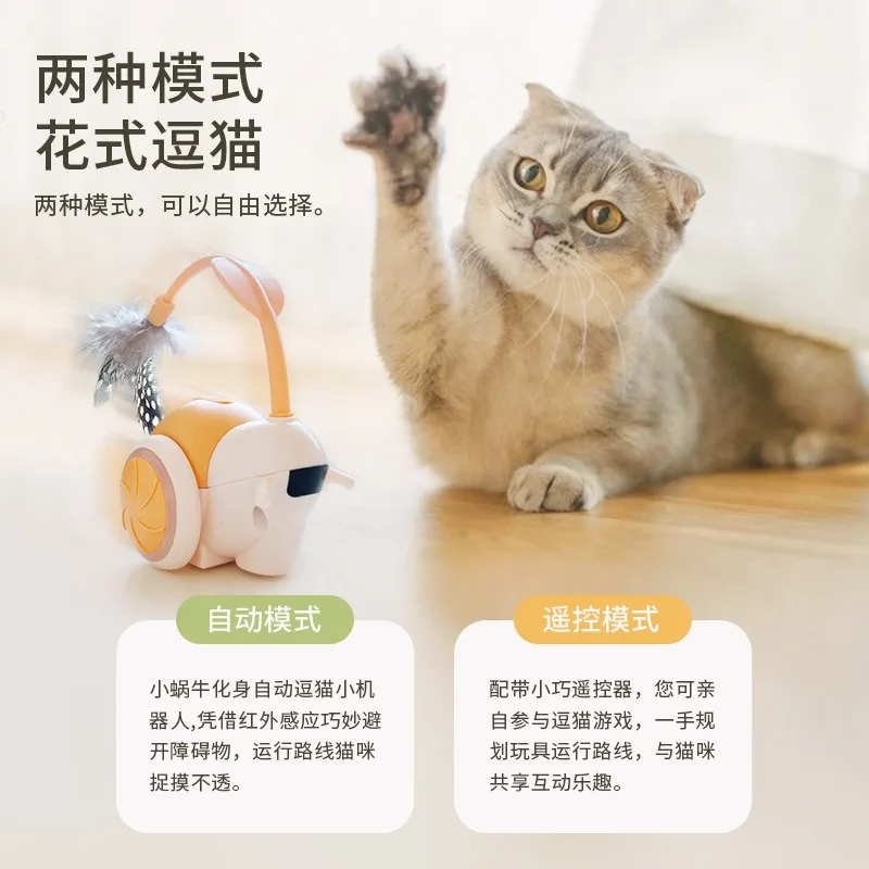 Smart Remote Control Cat Toy Electric Avoidance Obstacle Car Interactive Cat Teaser Toy for Indoor Cats Boredom Relief