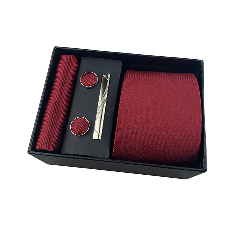 Blue Solid Men's Cufflinks Set of 8 Wide Tie Clip for Clothes Luxury Sale Box New 2025 Aesthetics Shirt Accessory for Wedding Ne
