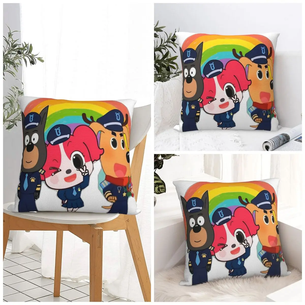 Pillow Cover Sheriffs Labradors Graphic Cushion Cover Kawaii Pillow Case For Sofa Bedroom Home Decor Pillowcases