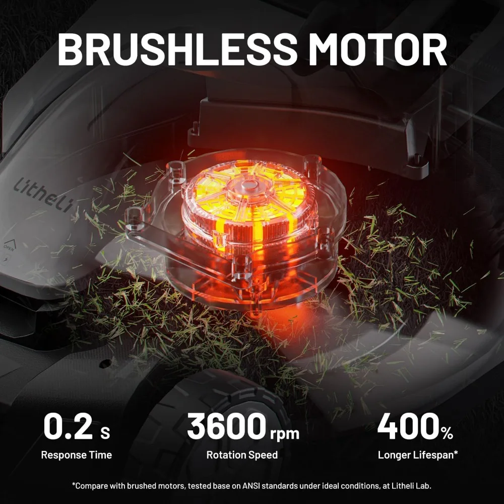 Cortador de grama sem escova sem fio 40V 18 - Cortador de quintal leve com bateria ajustável de 6 alturas para jardins