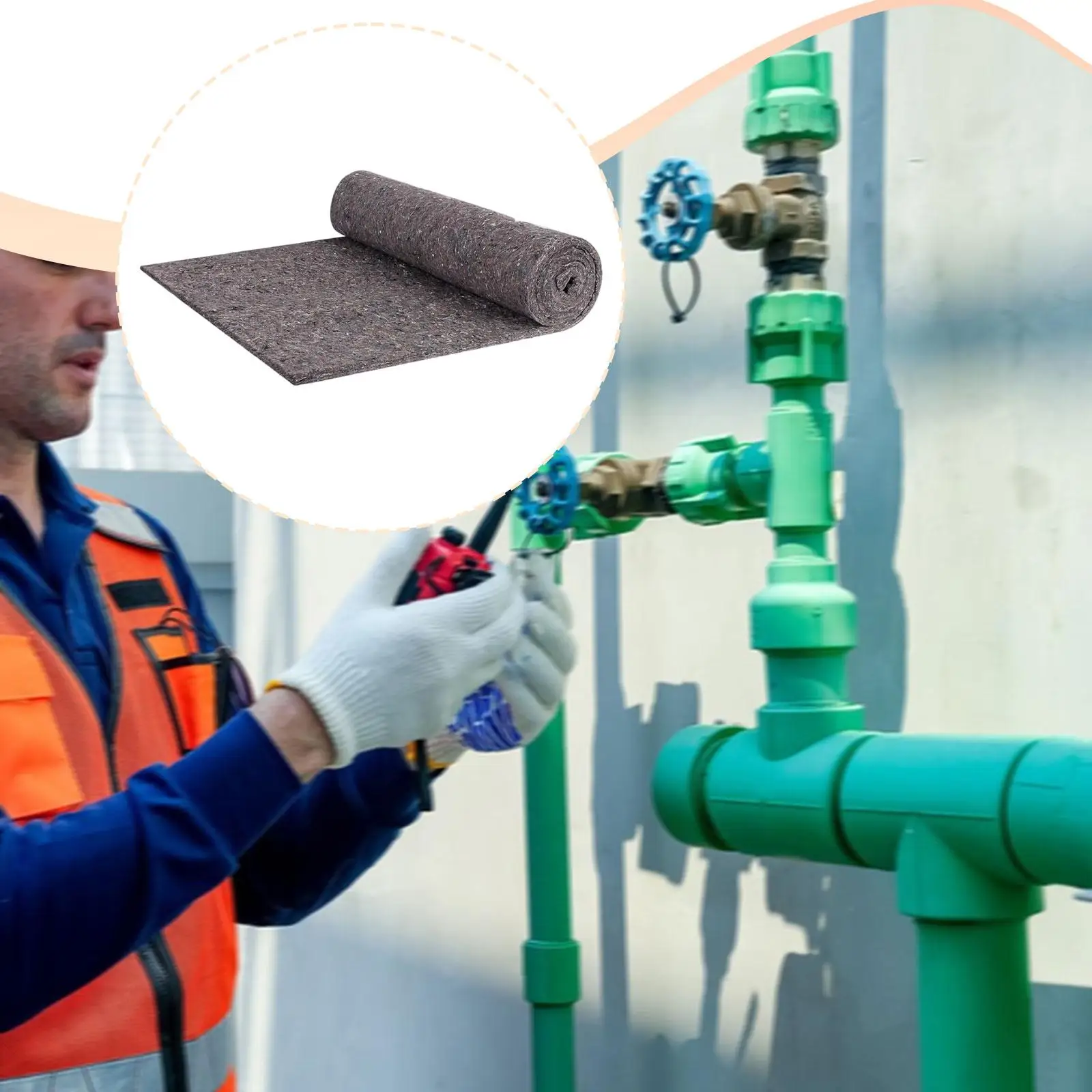 Pipe Insulation Blanket Easy Use Soundproof Roll Automotive Acoustic Insulation for Home Appliance Wall