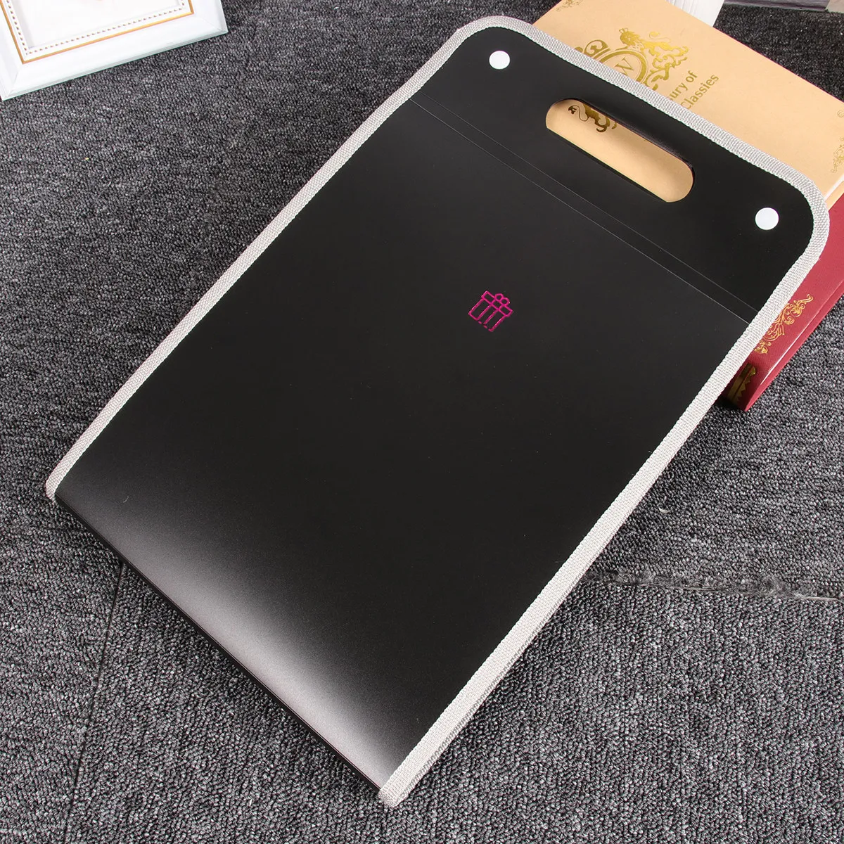 1Pcs Vertical Accordion Folder Strong Plastic Clip Secure Schedule Book Memo Bill Storage Tidy Desk Organizer Retro Design Home