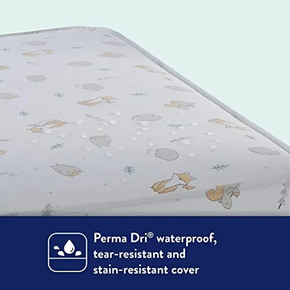 Dual Firmness Antibacterial Crib Mattress Extra Firm Toddler Bed Mattress Waterproof USA Made