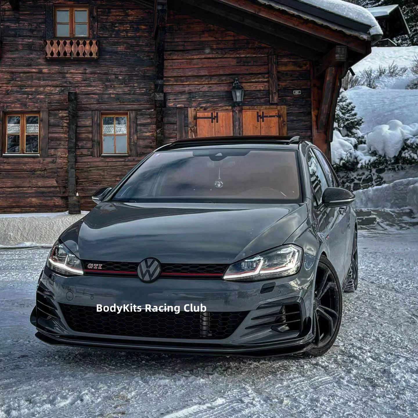 Glänzend schwarz RevoZport Style Frontstoßstange Aero Kit Canard Wings für Volkswagen Golf 7.5 GTI GTD R R-Linie 2017–2020 – Detail 9