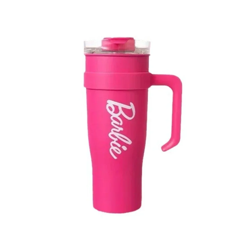 Barbie co-branded 1600ml copo de água de aço inoxidável de grande capacidade isolamento térmico para manter garrafa de água rosa fria para meninas