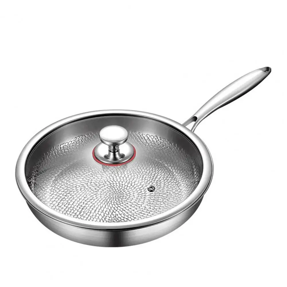 

Safe Frying Pan Durable Frying Pan with Lid for Healthy Cooking on Gas Electric Induction Stoves for Multifunctional