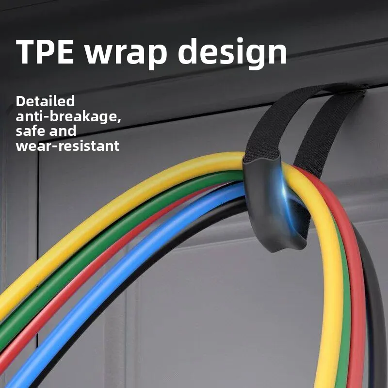 Picture 4: Home Gym Door Hanging Elastic Resistance Band Men's Back Training Device High Pull down Exercise TPE Material Fitness Rope
