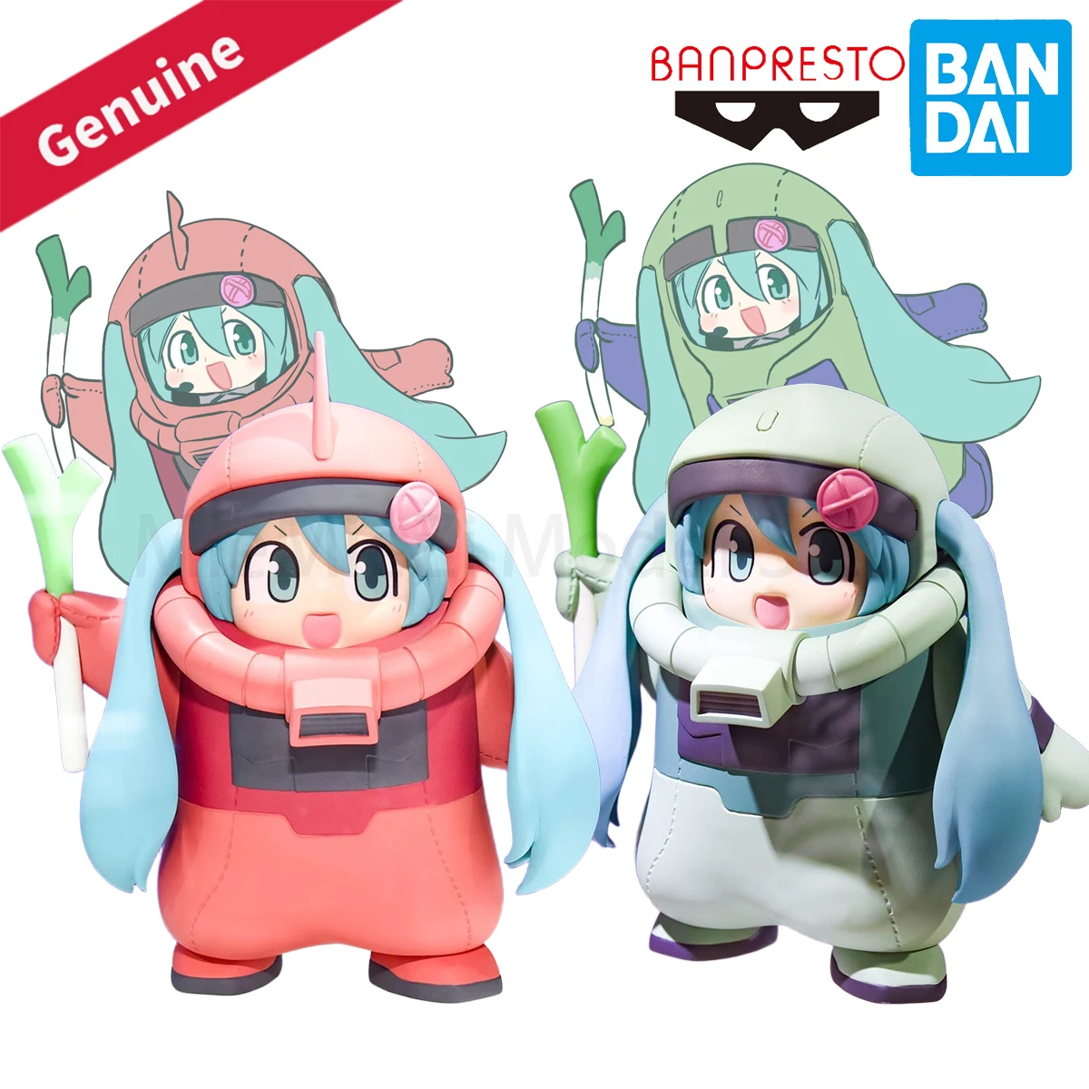 

Original Genuine Bandai Prepainted BANPRESTO Gundam X Miku Anniversary Special Project Hatsune Miku Zakugurumi Model Cute Gift
