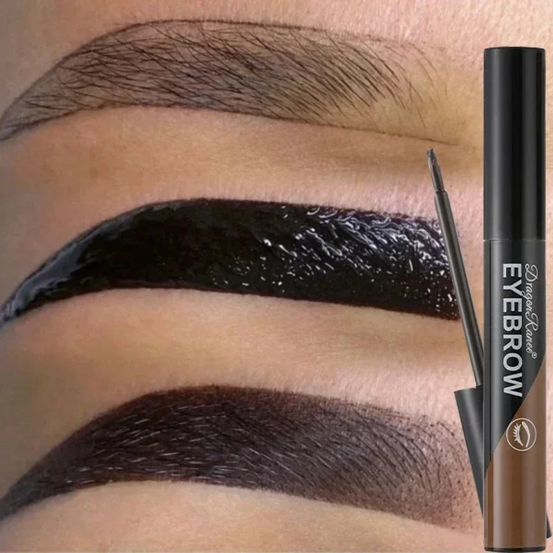 EyebloggGel Teinte Maquillage, Noir, Marron Peel-off, Imperméable, Durable, Rehausseurs de Sourcils, Gel Liquide, Déchirure vitation, Tatouage de Sourcils Naturel Facile