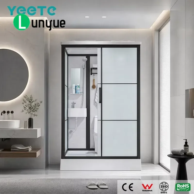 Modular Integrated Prefabricated Shower Room Luxury Sliding Glass Partition for Hotel Apartment Bathroom Project Waterproof