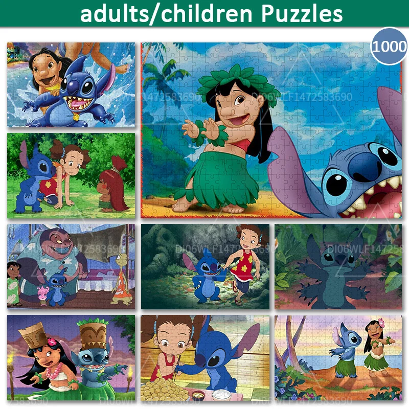 

Disney Lilo&Stitch 1000 Pieces Children's Educational Puzzles Adult Wooden Toys Handmade Gifts with Clear Printing Family Games