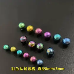 TC4 solid titanium bead titanium ball high brightness color fingertip toy accessories titanium alloy small round ball 8mm/6mm