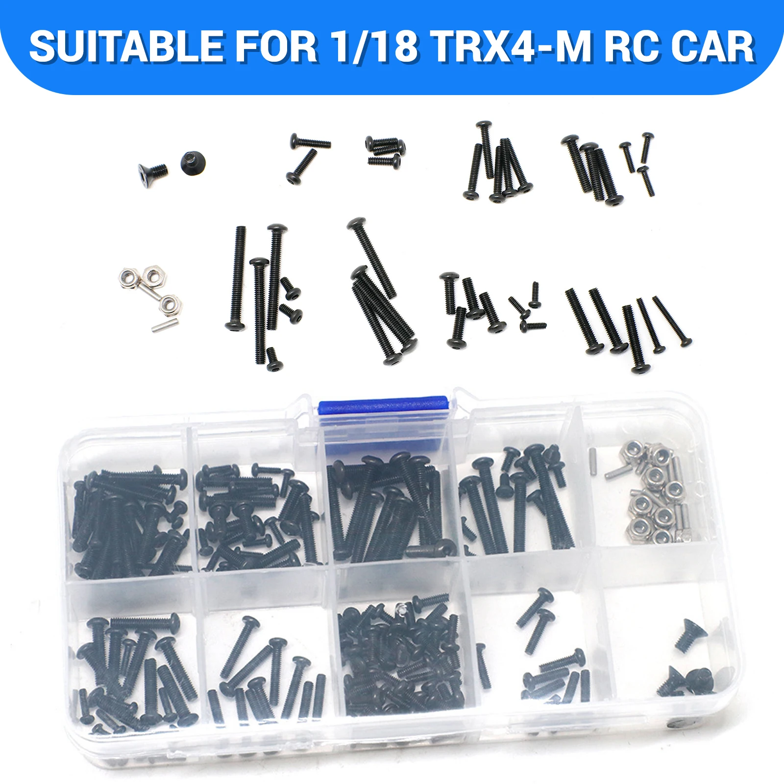 

Metal Screws Kit Box For Traxxas TRX-4M 97074 97054 1/18 Mini RC Crawler Car h