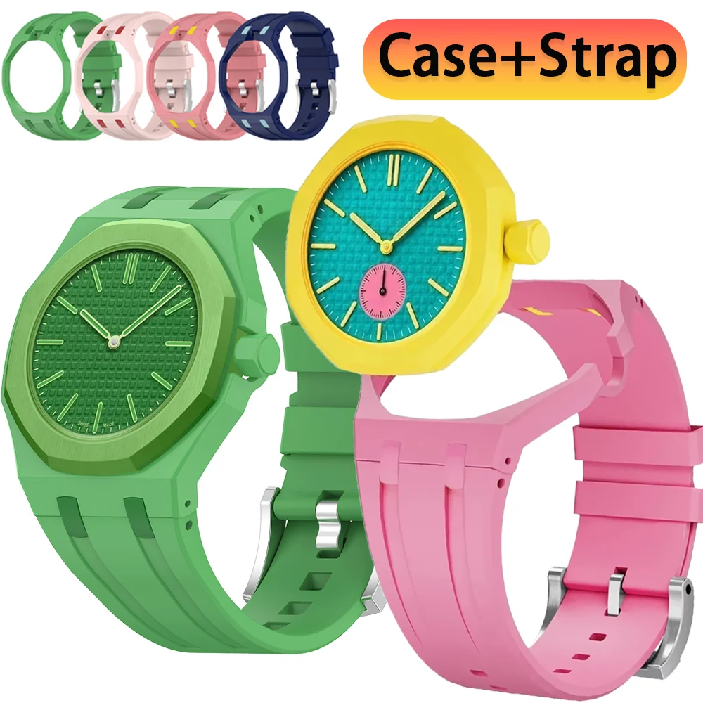 Original Soft Silicone Strap+PC Case for Swatch X Ap Royal Pop Swatch Pocket Watch Trendy Integrated Strap Swatch X Royal Pop