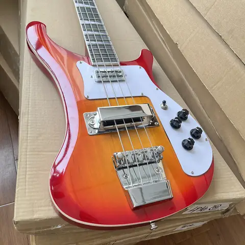 US Warehouse Classic Sunburst Style 4 String Electric Bass Mahogany Body Free Shipping