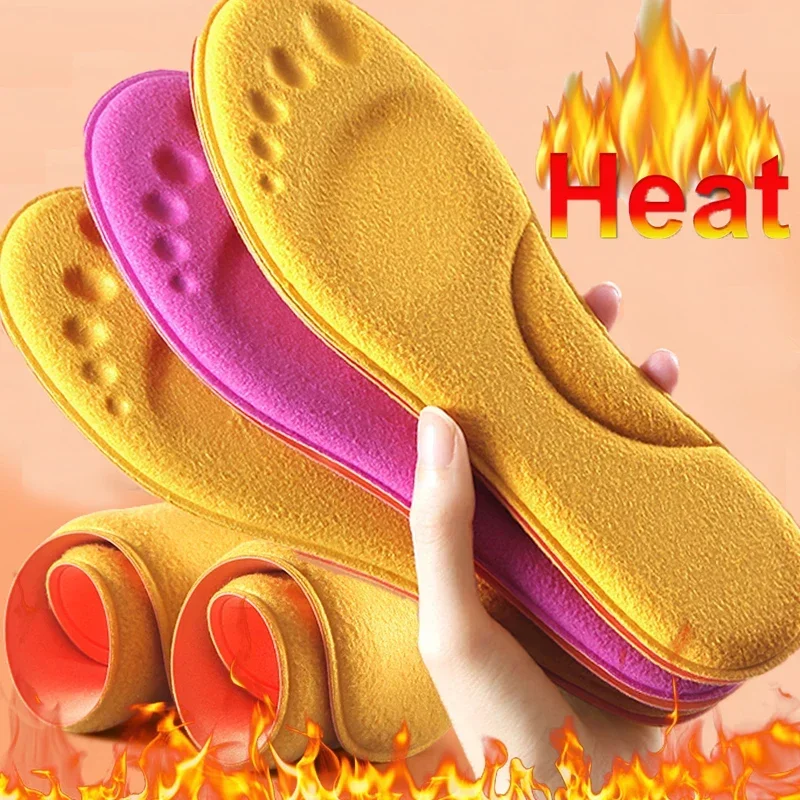 2/4pcs Self Heating Insoles Thermostatic Thermal Insole Massage Memory Foam Arch Support Shoe Pad Heated Pads Winter Men Women