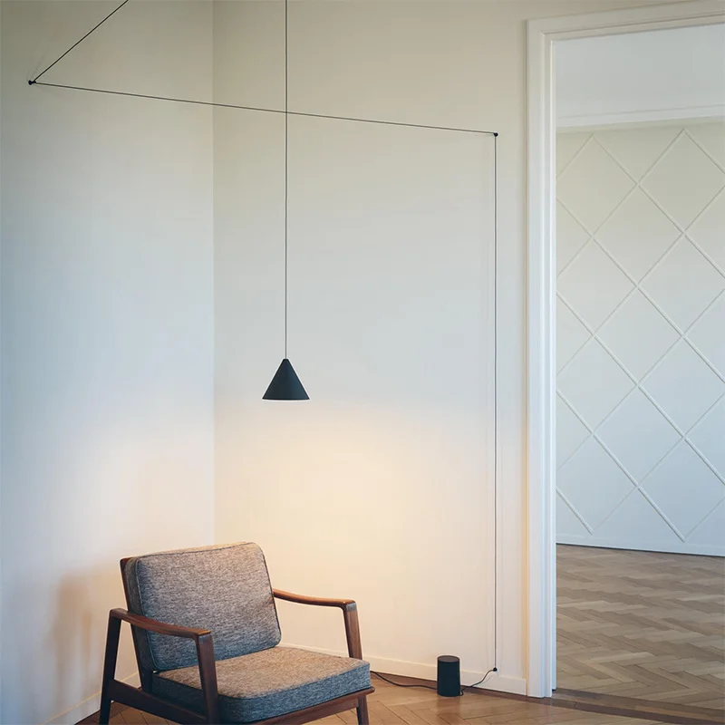 Nordic Personalized Pendant Lights Headboard Lines Geometric Pendant Lamps Bedrooms Restaurants Counters Single Head Small Light