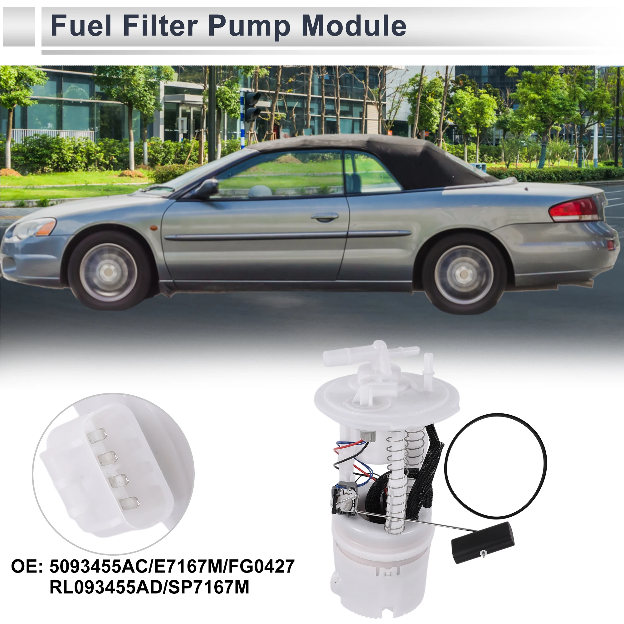 

X Autohaux Fuel Pump Assembly for Dodge Stratus 2005-2006 4 Cyl 2.4L, 6 Cyl 2.7L ES, R/T, SE, SXT Fuel Filter Pump Module