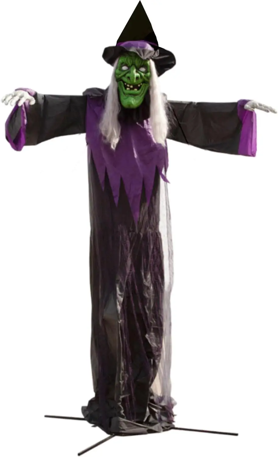 15-ft. Animatronic Scary Talking Witch with Touch Activated Lights and Sound, Battery-Operated Outdoor Halloween Decoration