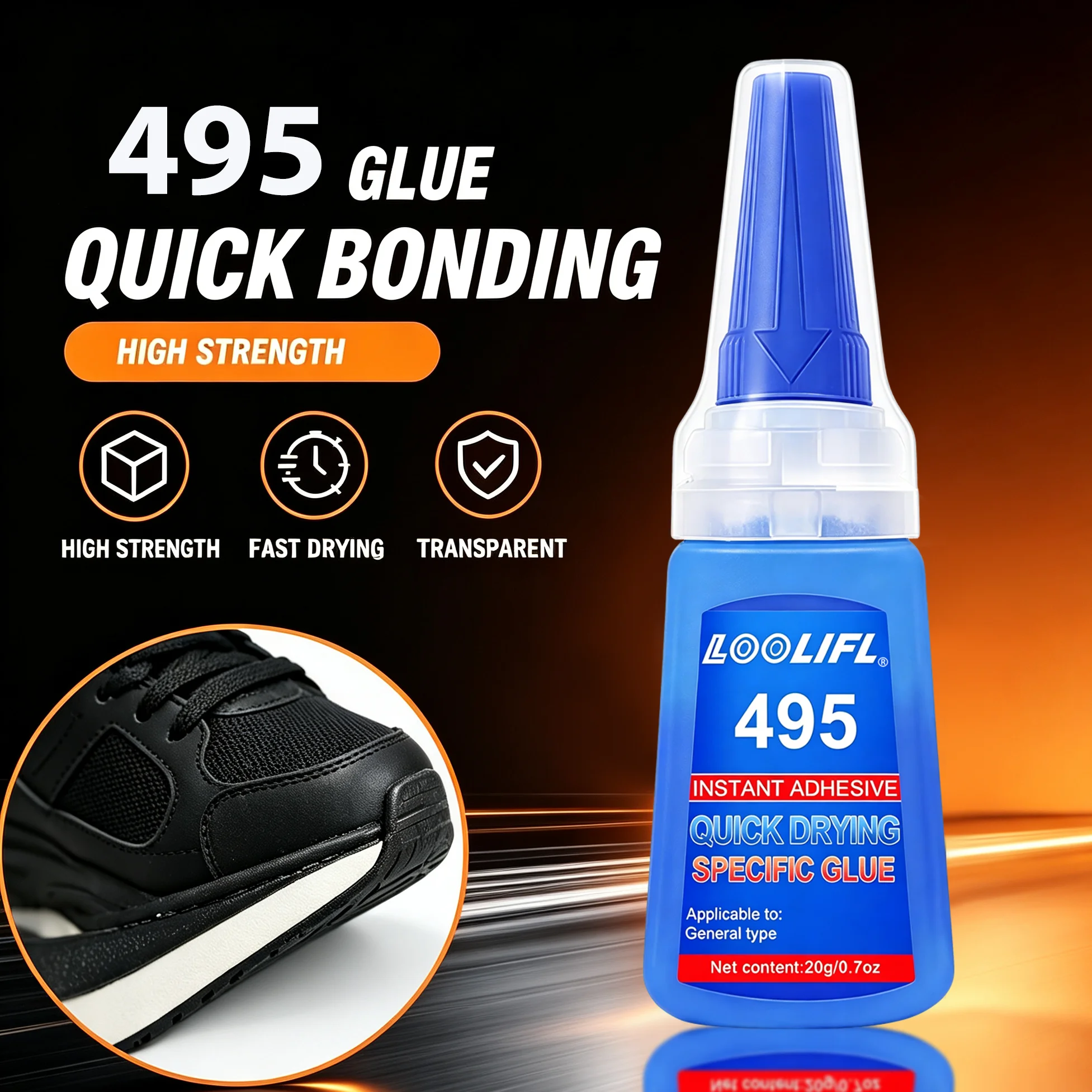 Super Liquid Strong Instant Adhesive 20g - Instant Repair Adhesive, Versatile, Precise Repair, Transparent, Waterproof, Heat-Resistant, Strong Bonding, Prevents Clogging of Bottle Caps, Suitable for Wood, Glass, Metal,