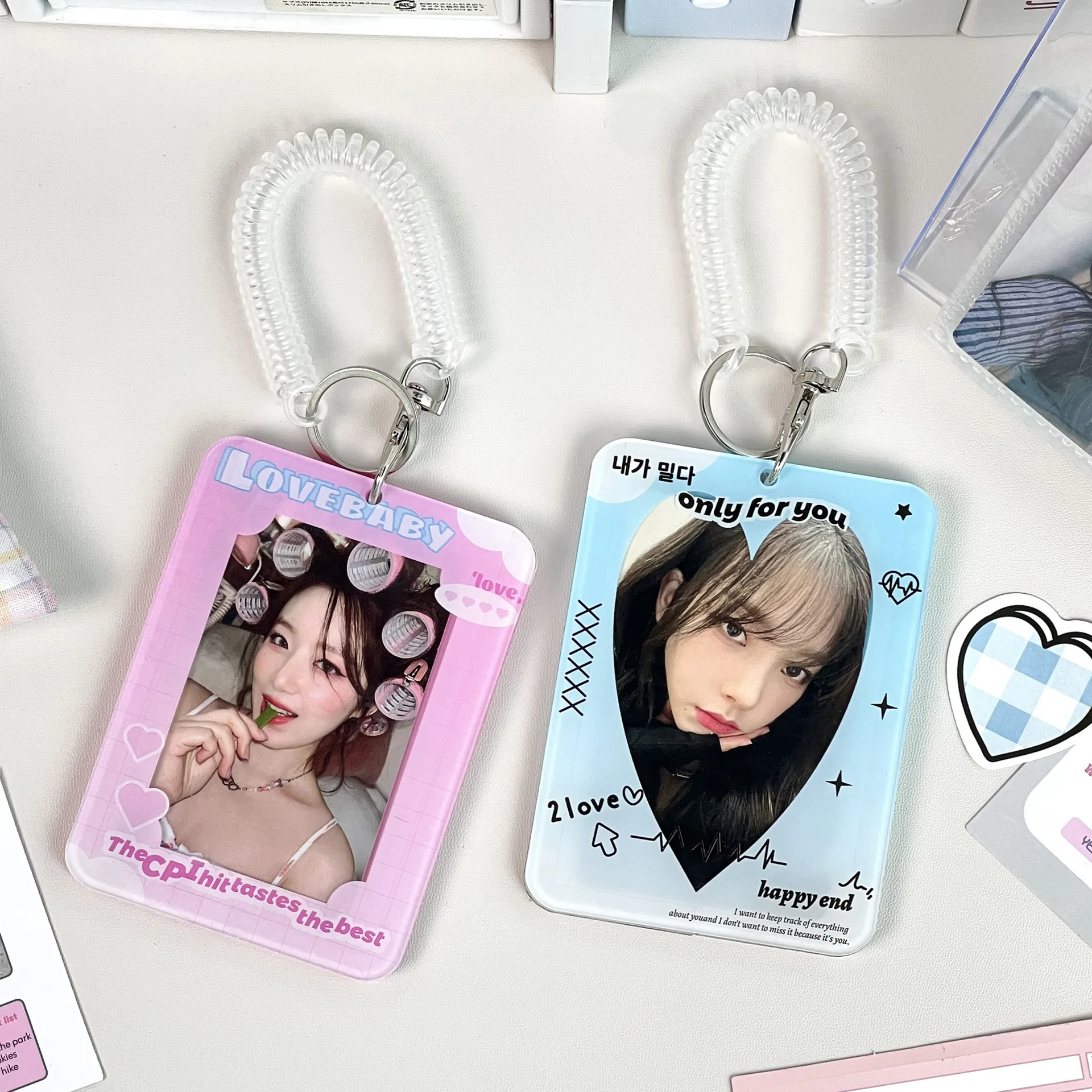 Card Protection Cover Star Chasing Small Card Storage Cover Idol Photo Protective Display Sleeves Keychain Kawaii Stationery