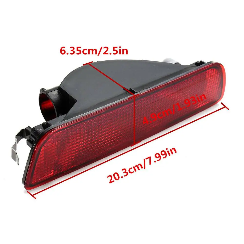 For Nissan Qashqai 2007-2013 Auto Rear Bumper Reflector Fog Light Fog Lamp Red Rear Tail Central Bumper Fog Lamp