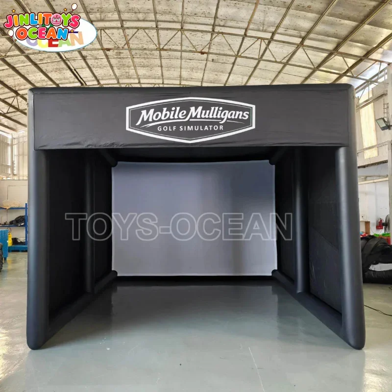 Portable Inflatable Golf Simulator Enclosure, Indoor Golf Hitting Cage with Impact Screen for Home Use