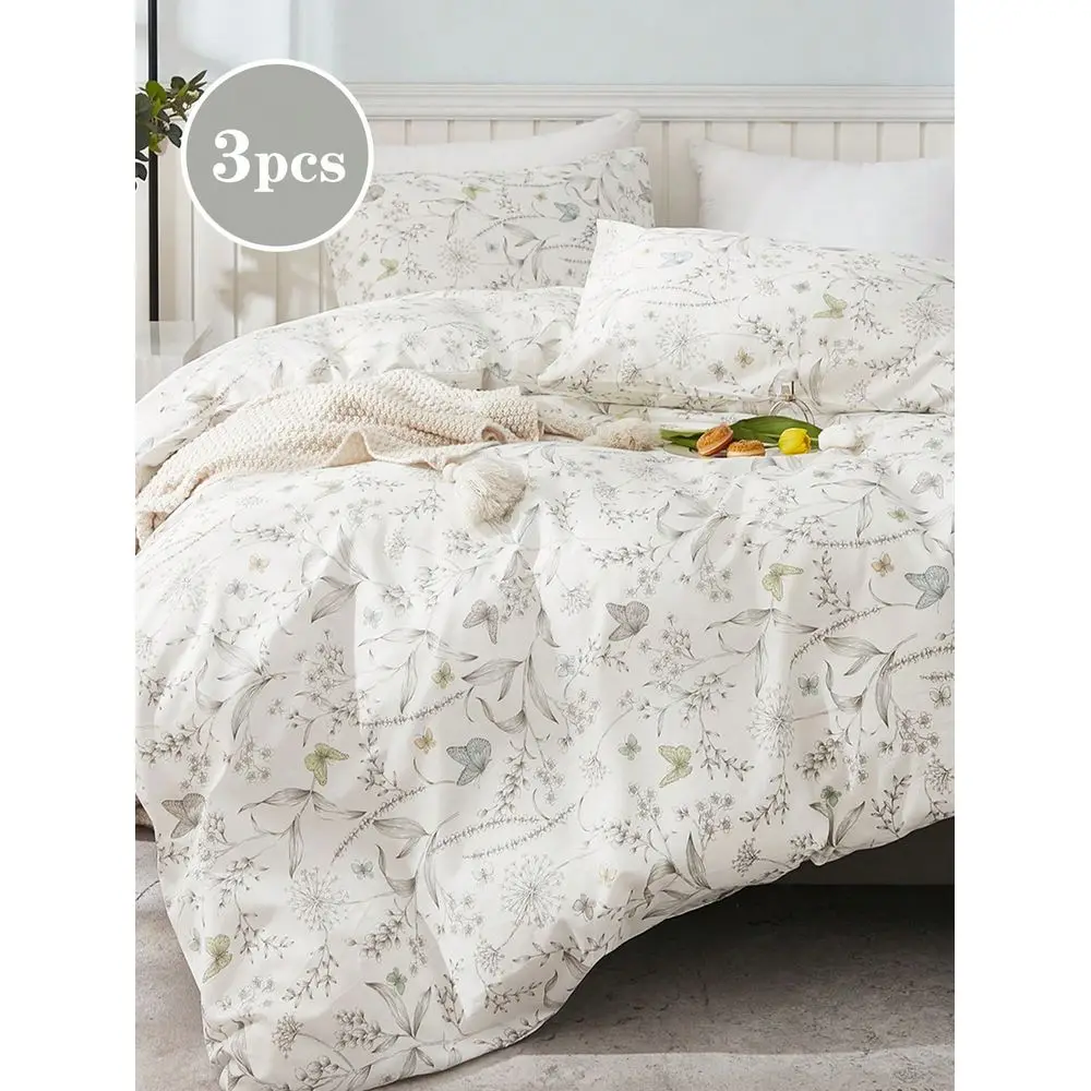 

Floral Pattern Duvet Cover Set, Bedding, Super Soft SkinFriendly Duvet Cover, Washed, Floral Print Duvet Cover Set, Includes Pi