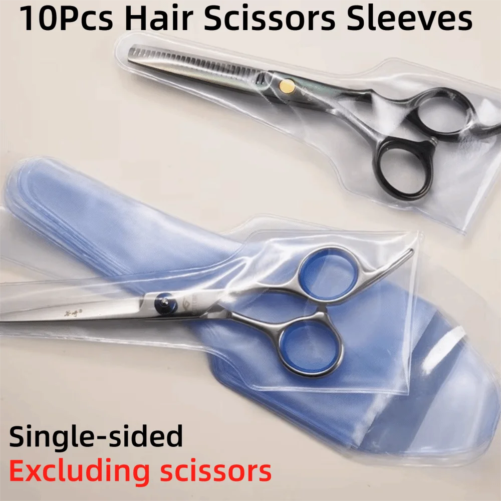

10pcs Single-sided Hair Scissors Sleeves PVC Waterproof Sharpening Tool Protection Disposable Scissors Bag Tool Protection