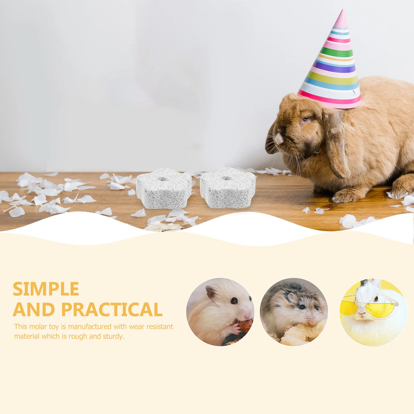 

10Pcs Hamster Teeth Grinding Stones Wear Resistant Natural Small Pets Molar Stones Effective Teeth Care Hamster Chew Toys