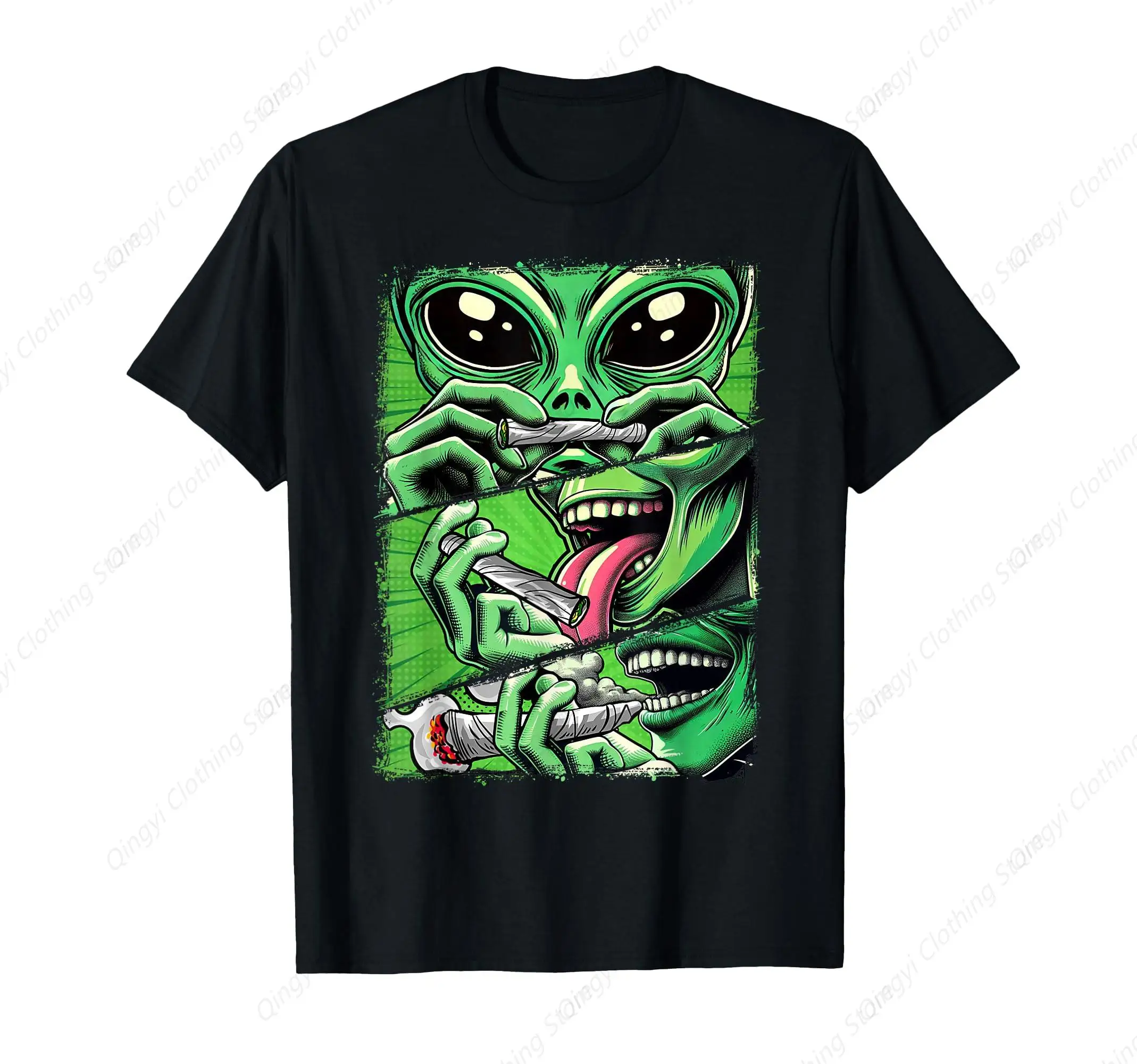 

Cannabis Weed Stoner Babe 420 Alien Smoking Weed T-Shirt