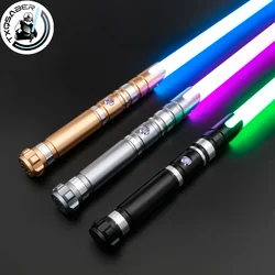 Metalowy miecz świetlny TXQSABER RGB ciężki pojedynek szabla z 16 soundfontami i 12 zabawkami dla dzieci Blaster FOC Laser miecze