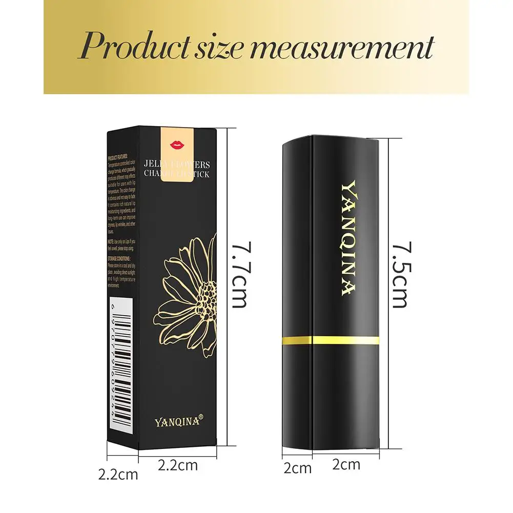 Flower Jelly Lipstick Temperature Color Changing Lip Balm Crystal Jelly Flower Lipstick Gloss Makeup Cosmetic Long Lasting