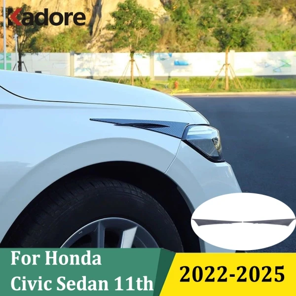 

For Honda Civic Sedan 2022 2023 2024 2025 Headlight Eyebrow Strips Front Head Light Lamp Cover Trim Car Styling Accessories