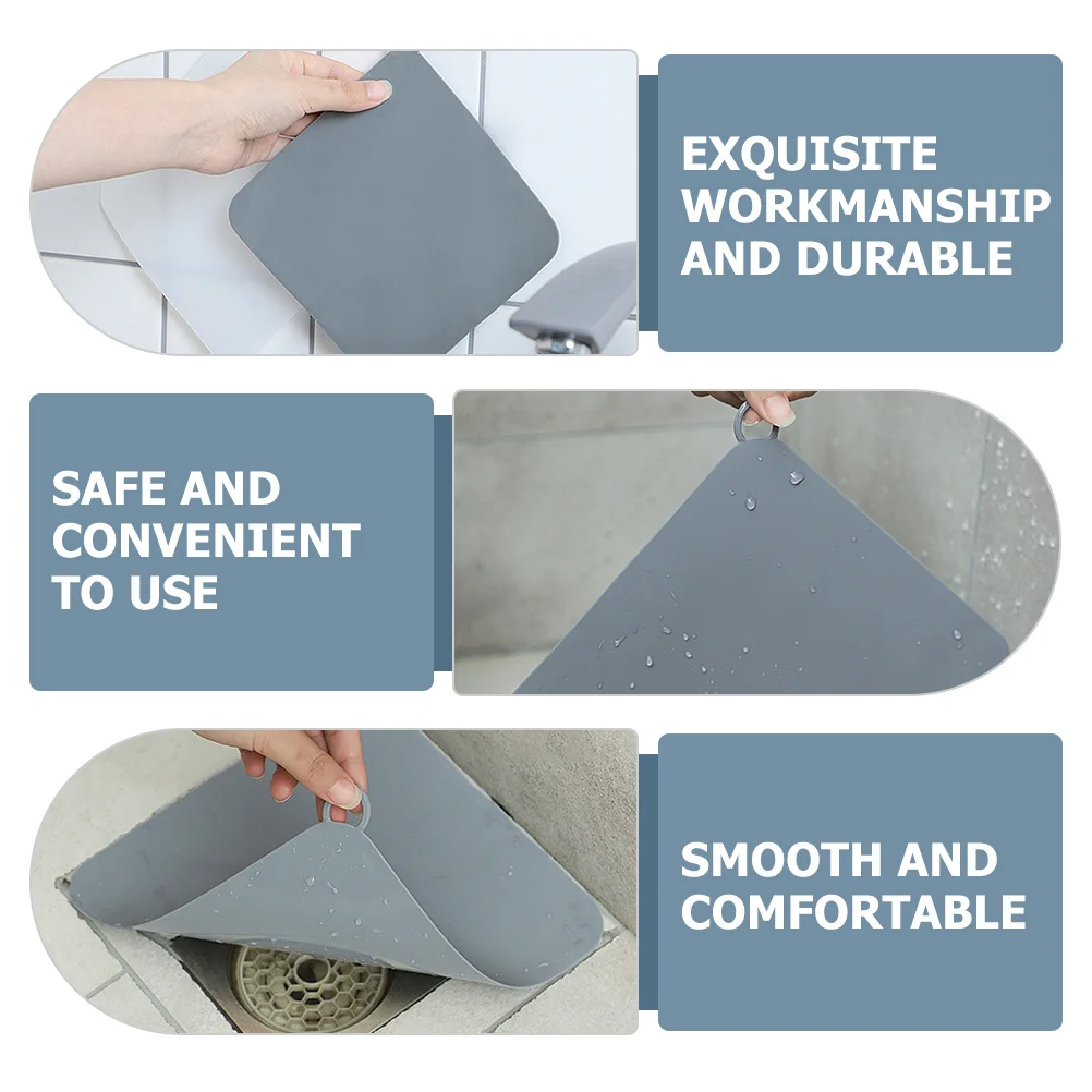 

2Pcs Floor Drain Silicone Covers Toilet Sewer Drain Cover Kitchen Bathroom Hair Blocker Food Waste Filter Anti-Clog Cover