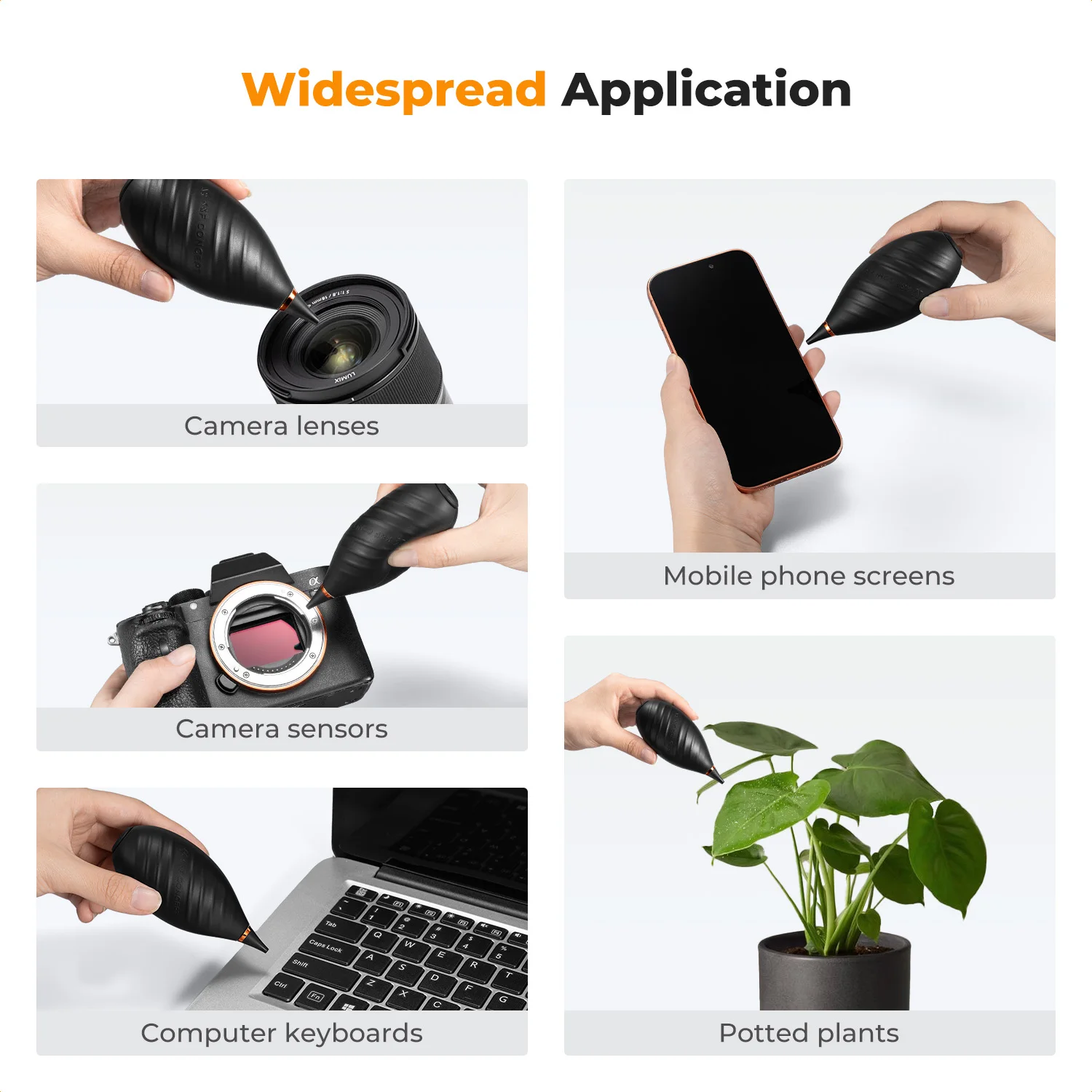K&F CONCEPT Mini Przenośna Dmuchawka Powietrzna do Czyszczenia Lustrzanek DSLR, Obiektywów, Zegarków, Telefonów, Klawiatur, Silikonowa Pompka Powietrzna — zdjęcie produktu 3