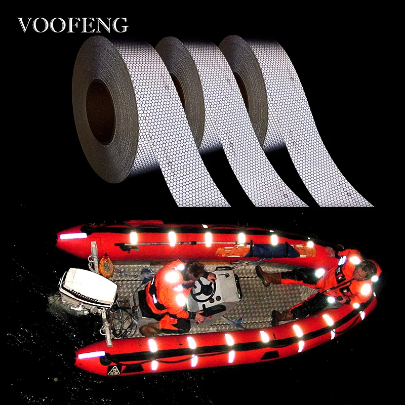 

VOOFENG Marine Solas Approved Reflective Tape Self-Adhesive Reflector for Life-Saving Products Traffic Safety 5cm Width RS-0801A